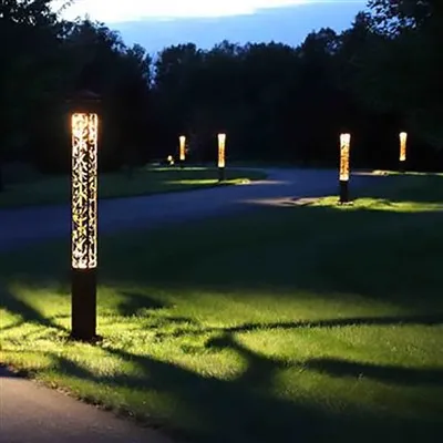 Unike tilpassede CorTen opplyste pullerter